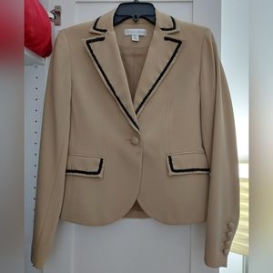 Women's Decorative Tan/Brown Suit Jacket/Blazer - Size 2